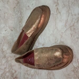 Twisted X Metallic Copper Flats Loafers Removible Insole Women's Shoes Size 10